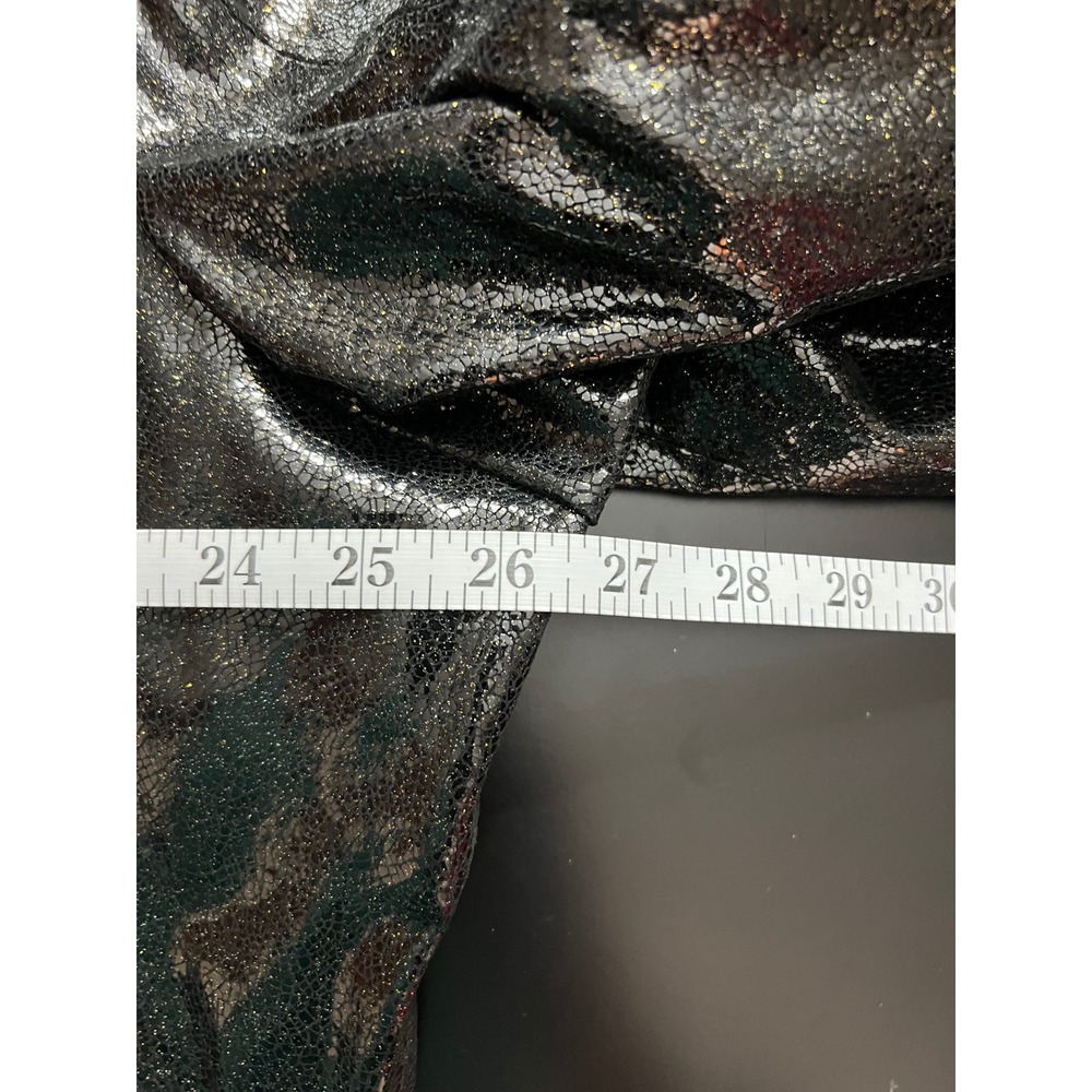 Terry Lewis Black Metallic Crackle Genuine Leather Blazer Jacket‎ Womens 3X Plus - Picture 8 of 10